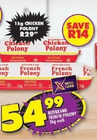 Shoprite RITEBRAND FRENCH POLONY 2kg each offer