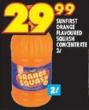 Shoprite SUNFIRST ORANGE FLAVOURED SQUASH CONCENTRATE 2L offer