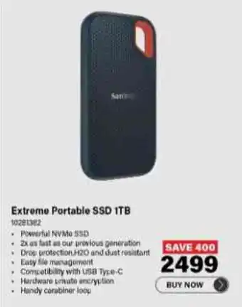 Incredible Connection Extreme Portable SSD 1TB offer