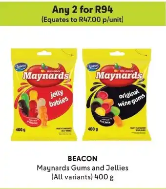 Makro BEACON Maynards Gums and Jellies (All variants) 400g offer