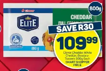 Pick n Pay Hypermarket Clover Cheddar, White Cheddar, Gouda or Tussers 800g Each offer