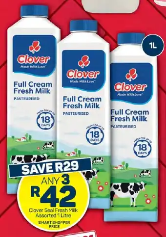 Pick n Pay Hypermarket Clover Seal Fresh Milk Assorted 1 Litre offer