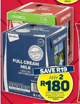 Pick n Pay Hypermarket PnP Long Life Milk Assorted 6x 1 Litre offer