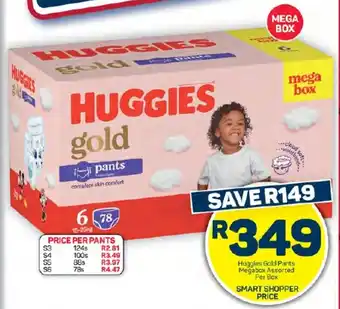 Pick n Pay Hypermarket Huggies Gold Pants Megabox Assorted Per Box offer