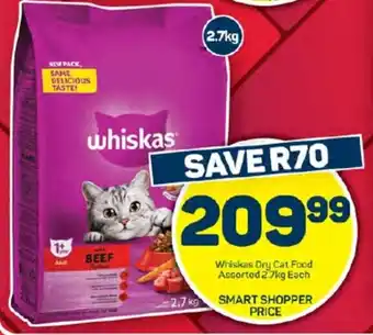 Whiskas Dry Cat Food Assorted 2.7kg Each