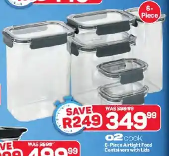 Pick n Pay Hypermarket O2 Cook 6-Piece Airtight Food Containers with Lids offer