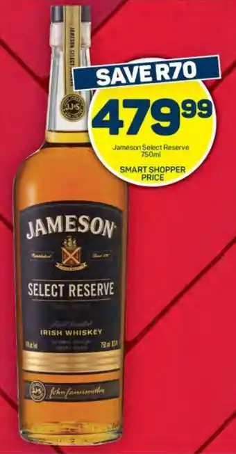 Pick n Pay Hypermarket Jameson Select Reserve 750ml offer