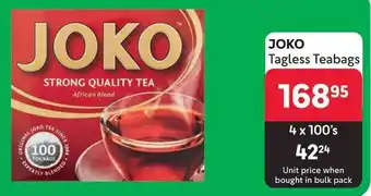 Makro JOKO Tagless Teabags offer
