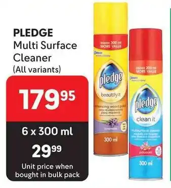 Makro PLEDGE Multi Surface Cleaner (All variants) offer