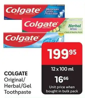 Makro COLGATE Original/ Herbal/Gel Toothpaste offer