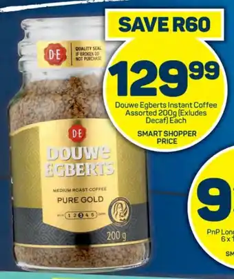 Pick n Pay Hypermarket Douwe Egberts Instant Coffee Assorted 200g [Exludes Decaf) Each offer