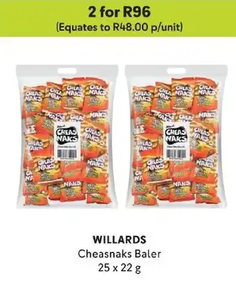 Makro WILLARDS Cheasnaks Baler 25 x 22 g offer