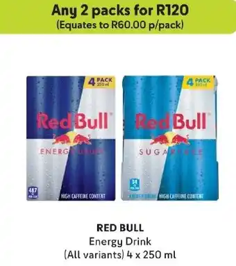 Makro RED BULL Energy Drink (All variants) 4 x 250 ml offer