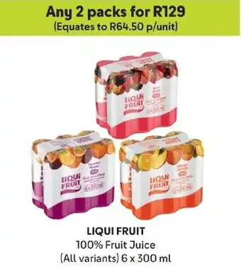 Makro LIQUI FRUIT 100% Fruit Juice (All variants) 6 x 300 ml offer