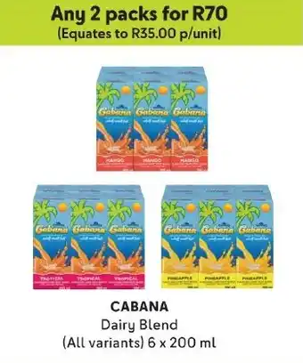 Makro CABANA Dairy Blend (All variants) 6 x 200 ml offer