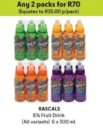 Makro RASCALS 6% Fruit Drink (All variants) 6 x 300 ml offer