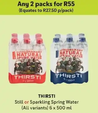 Makro THIRSTI Still or Sparkling Spring Water (All variants) 6 x 500 ml offer