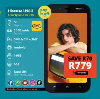 Checkers Hisense U964 Smartphone 4G LTE offer