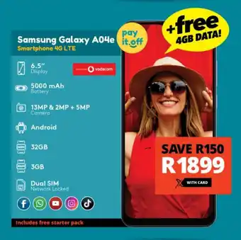 Checkers Samsung Galaxy A04e Smartphone 4G LTE offer