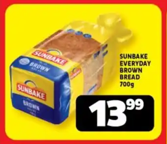 Usave SUNBAKE EVERYDAY BROWN BREAD 700g offer