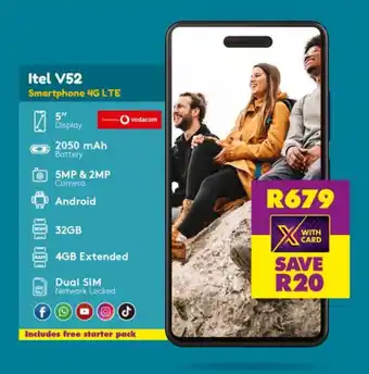 Shoprite Itel V52 Smartphone 4G LTE offer