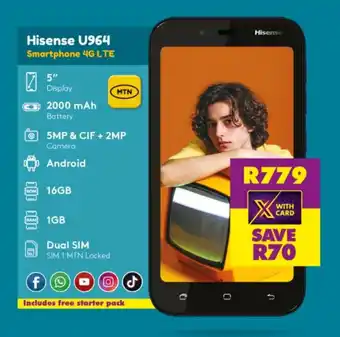 Shoprite Hisense U964 Smartphone 4G LTE offer