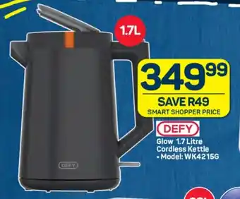 Pick n Pay Hypermarket DEFY Glow 1.7 Litre Cordless Kettle offer
