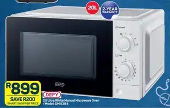 Pick n Pay Hypermarket DEFY 20 Litre White Manual Microwave Oven offer