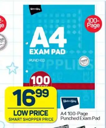 A4 100-Page Punched Exam Pad