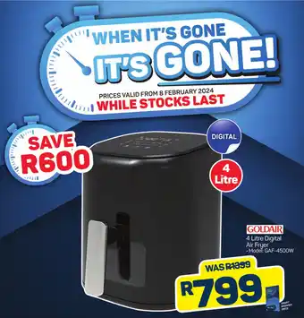 Pick n Pay Hypermarket GOLDAIR 4 Litre Digital Air Fryer offer