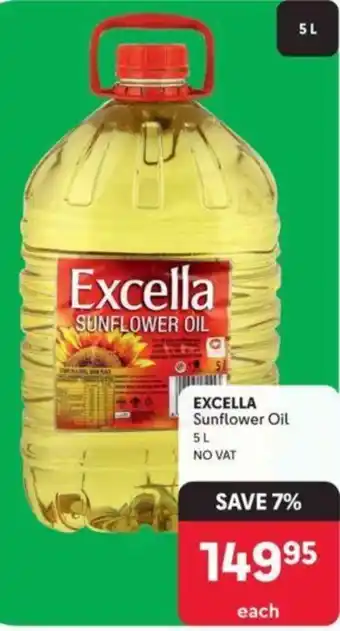 Makro EXCELLA Sunflower Oil 5L offer