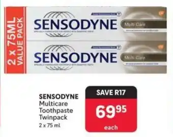 Makro SENSODYNE Multicare Toothpaste Twinpack 2 x 75ML offer