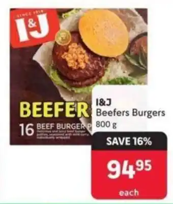 Makro I&J Beefers Burgers 800g offer