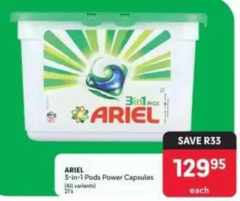 Makro ARIEL 3-in-1 Pods Power Capsules (All variants) 21's offer