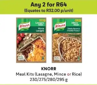 Makro KNORR Meal Kits (Lasagne, Mince or Rice) 230/275/280/295 g offer