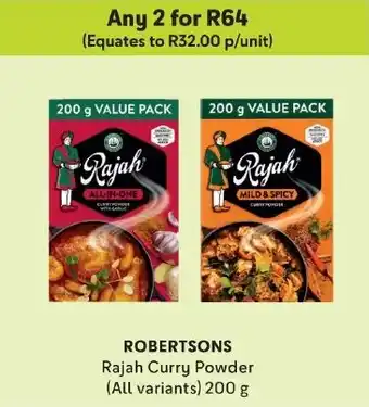 Makro ROBERTSONS Rajah Curry Powder (All variants) 200 g offer