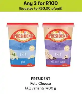 Makro PRESIDENT Feta Cheese (All variants) 400 g offer