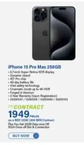 Incredible Connection iPhone 15 Pro Max 256GB offer