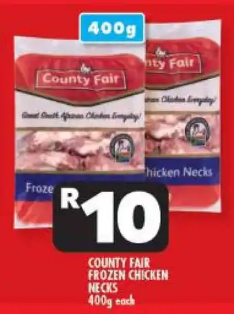 Usave COUNTY FAIR FROZEN CHICKEN NECKS 400g each offer