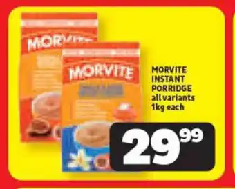 Usave MORVITE INSTANT PORRIDGE all variants 1kg each offer