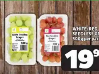 Usave WHITE/RED SEEDLESS GRAPES 500g per pack offer