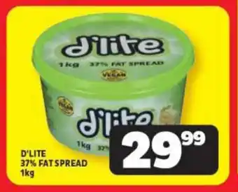 Usave D'LITE 37% FAT SPREAD 1kg offer