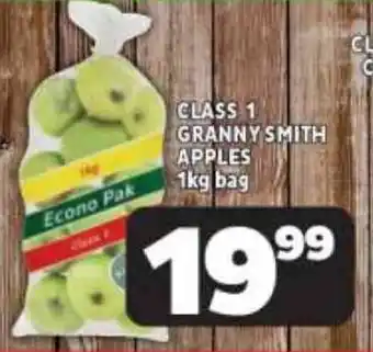 Usave CLASS 1 GRANNY SMITH APPLES 1kg bag offer