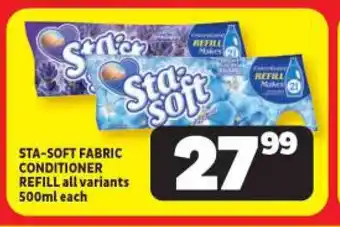 Usave STA-SOFT FABRIC CONDITIONER REFILL all variants 500ml each offer