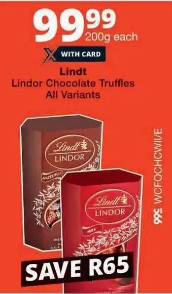 Lindt Lindor Chocolate Truffles All Variants offer at Checkers