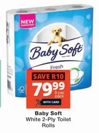 Checkers Baby Soft White 2-Ply Toilet Rolls offer