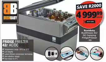 Checkers BushBaby Bushfreeze AC/ DC Camping Fridge/Freezer 42L offer