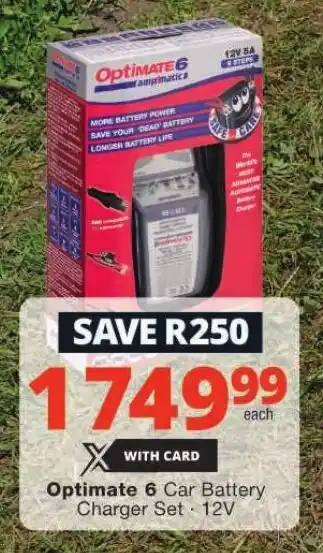 Checkers Optimate 6 Car Battery Charger Set 12V offer