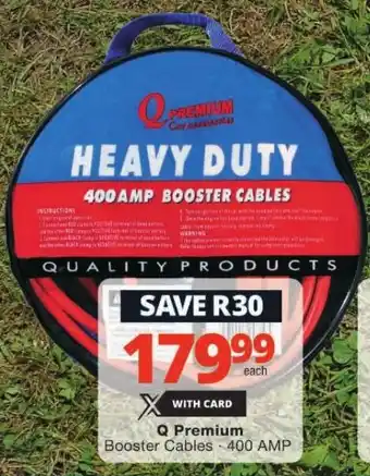 Q Premium Booster Cables 400 AMP