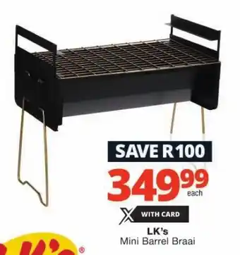 Checkers LK's Mini Barrel Braai offer